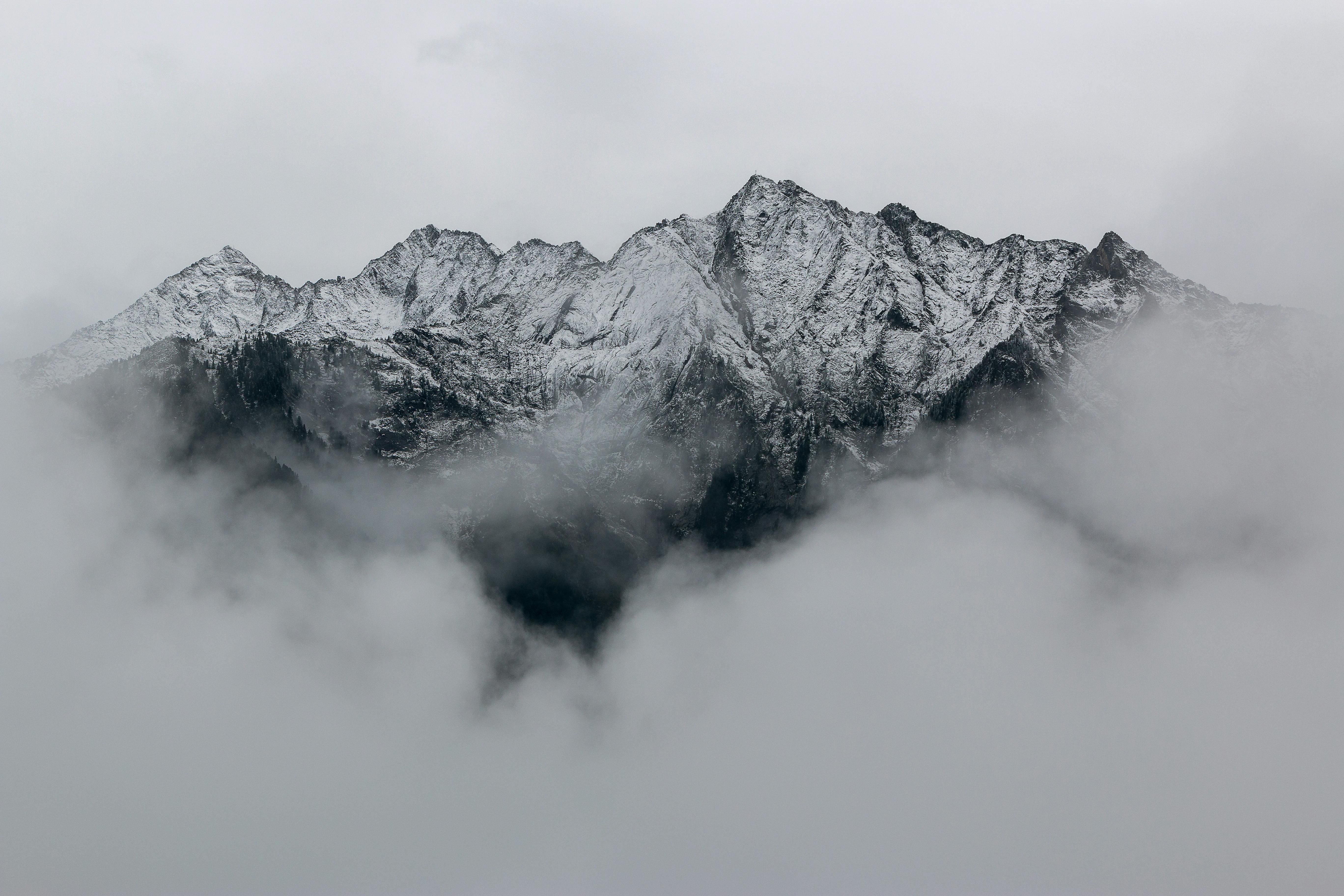Snowy mountain landscape background
